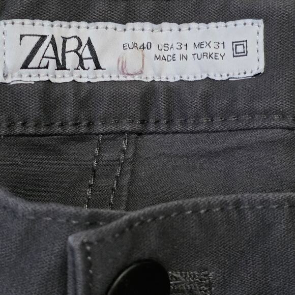 Zara Man Modern Flat Front Pants Men’s 31 Black Casual Slim Fit - Picture 2 of 6